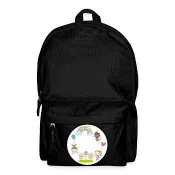 verschiedene Kinder Regenbogen Blumen Luftballon  - Rucksack - Schwarz - Vorne