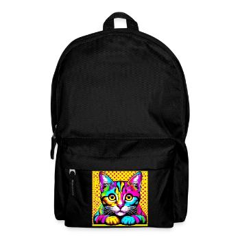 Katze Pop Art - Rucksack - Schwarz - Vorne