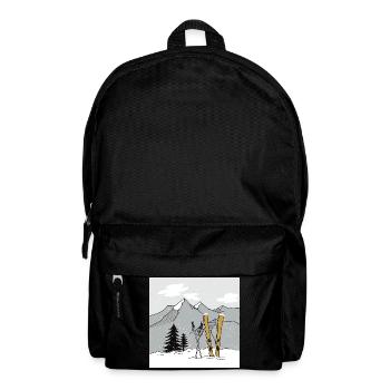Skiing in winter in the mountains - Backpack - black - Front