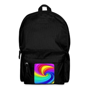 Regenbogenwirbel Farbenspiel - Rucksack - Schwarz - Vorne