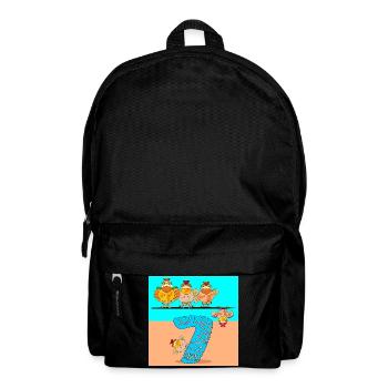 7th Birthday Schoolchild - Chicken Coop Poultry - Backpack - black - Front