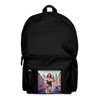 Varsovie Cyclisme Retro Girl Style iconique des années 80 - Sac à dos - noir - Devant