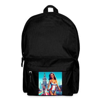 Varsovie - rétro fille cyclisme des années 80 style classique - Sac à dos - noir - Devant