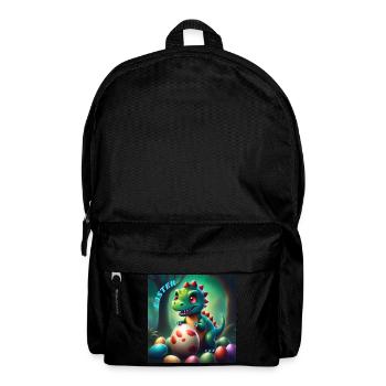 Mignon dinosaure Yeux rouges Pâques - Sac à dos - noir - Devant