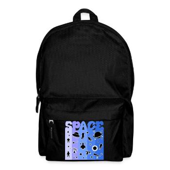 Space, Astronaut, All, Weltall - Rucksack - Schwarz - Vorne