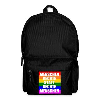 menschenrechte statt rechte menschen - Rucksack - Schwarz - Vorne