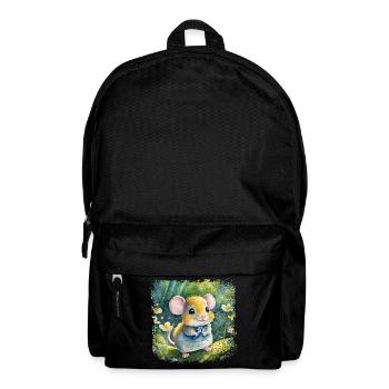 Mignon bébé souris jouant joyeusement dans le jardin - Sac à dos - noir - Devant