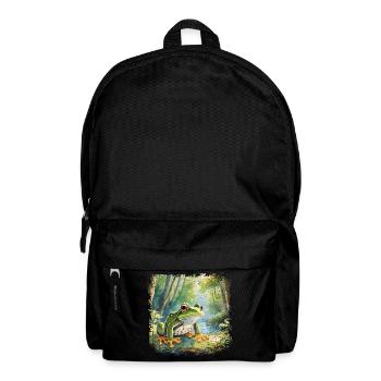 Cute young frog in children's book style - Backpack - black - Front