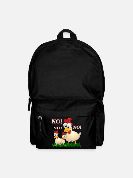 LUSTIGER HÜHNER-COMIC - NEIN - Rucksack - Schwarz