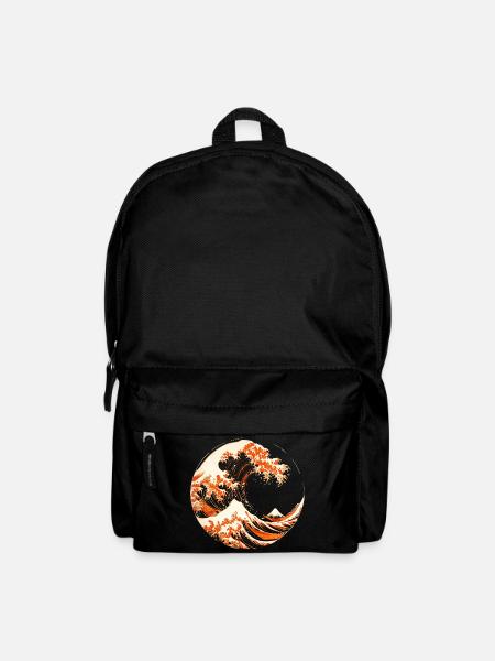 Stylized Hokusai Wave - Backpack - black