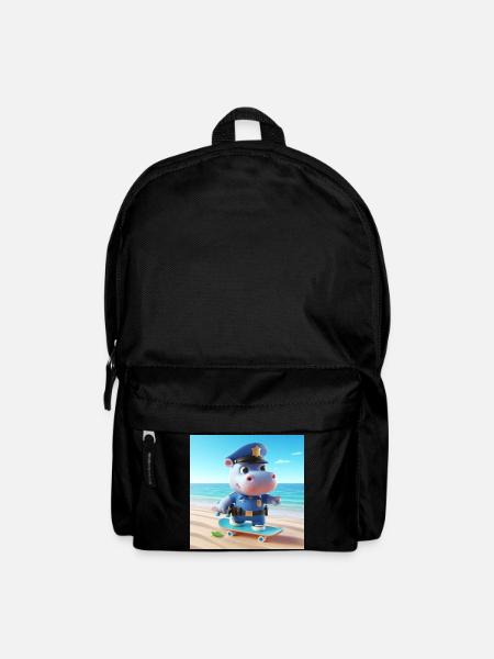 Polizei-Hippo Strand-Skater - Rucksack - Schwarz