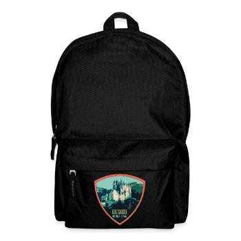 Illustration Schloss Eltz, Mosel, Deutschland - Rucksack - Schwarz - Vorne
