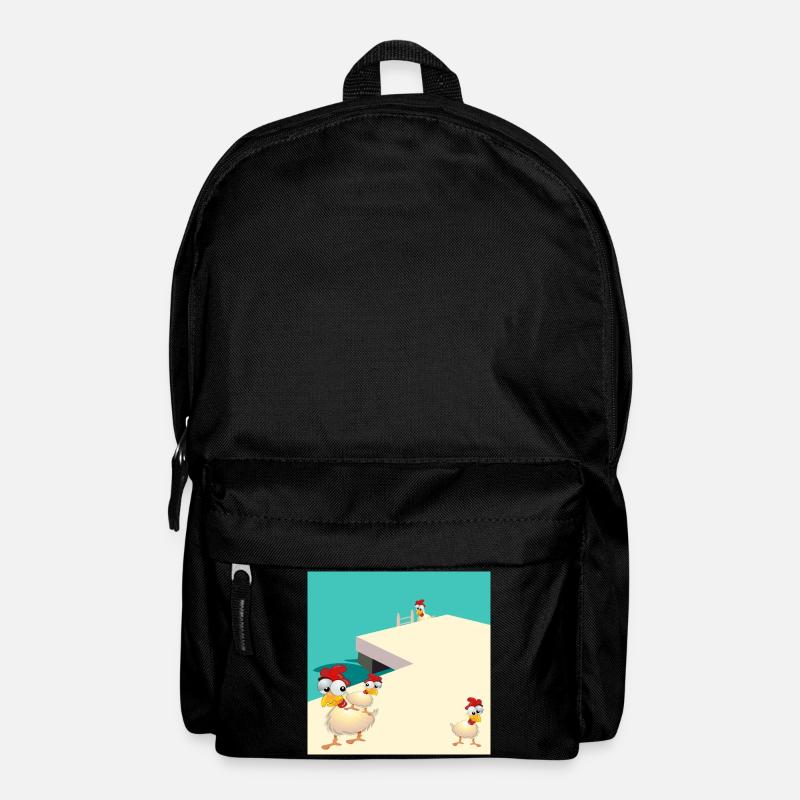 HÜHNER SCHWIMMEN AM SEE - Rucksack - Schwarz