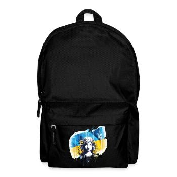 Ukraine Girl Flag Stops the War - Backpack - black - Front