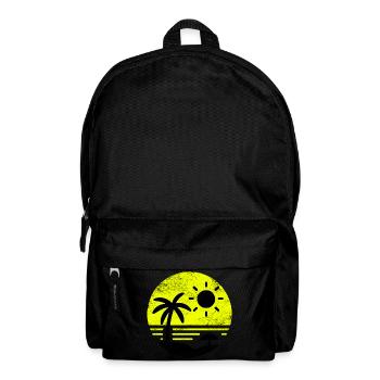Plage Vintage Noir Jaune - Sac à dos - noir - Devant