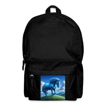Blaues Pferd - Rucksack - Schwarz - Vorne