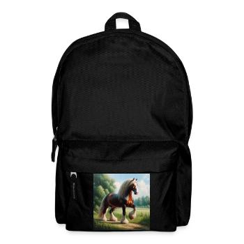Aquarell Percheron Pferd - Rucksack - Schwarz - Vorne
