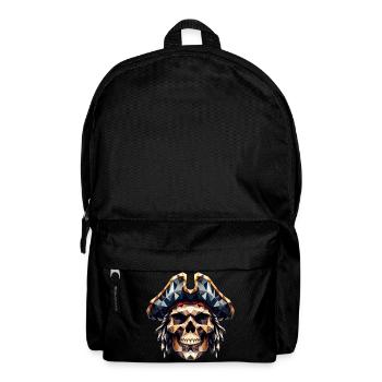 A cool, colorful skull with a pirate hat - Backpack - black - Front