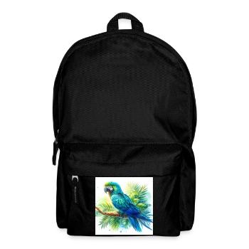 Aquarell Blauer Ara - Rucksack - Schwarz - Vorne
