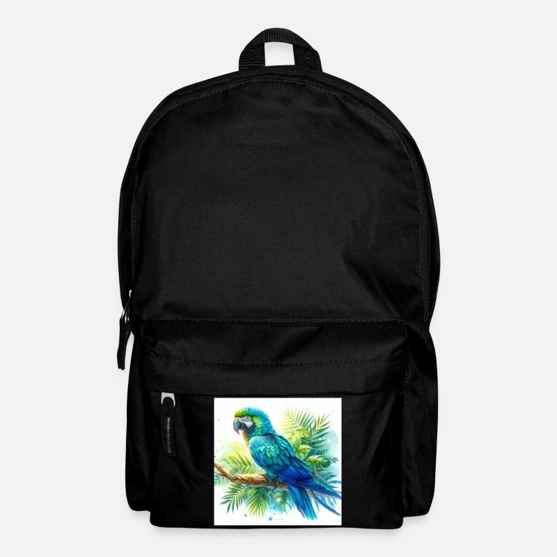 Aquarell Blauer Ara - Rucksack - Schwarz