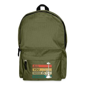 Sisha Rauch Chillig Orientalisch - Rucksack - Olivgrün - Vorne