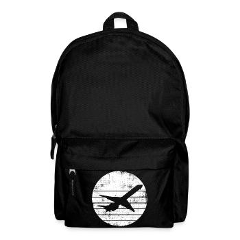Flugzeug Zeichnung - Rucksack - Schwarz - Vorne