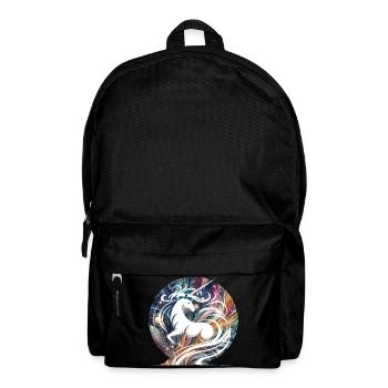 Fantasy Einhorn Galaxie Wirbel Design - Rucksack - Schwarz - Vorne