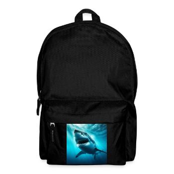 Weißer Hai - Rucksack - Schwarz - Vorne