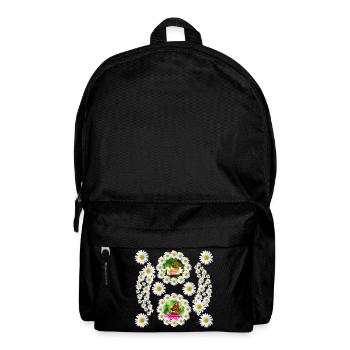 Marguerites Fleur Papillon Motif Floral Floral - Sac à dos - noir - Devant