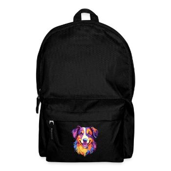 Australian Shepherd Hunderasse Aquarell Karikatur K - Rucksack - Schwarz - Vorne
