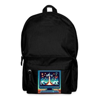 Retro-Flugzeug-Spiel - Rucksack - Schwarz - Vorne