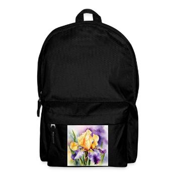 Iris iris purple orange | Watercolor Design - Backpack - black - Front