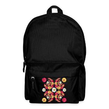 Zinnia daisy floral pattern floral zinnias blossom - Backpack - black - Front