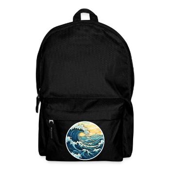 Japanese Wave – Vintage Hokusai Sea Style - Backpack - black - Front