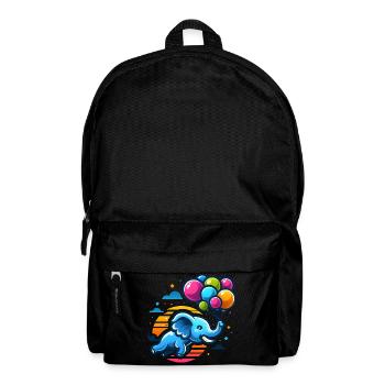 Éléphant volant avec des ballons colorés - Sac à dos - noir - Devant
