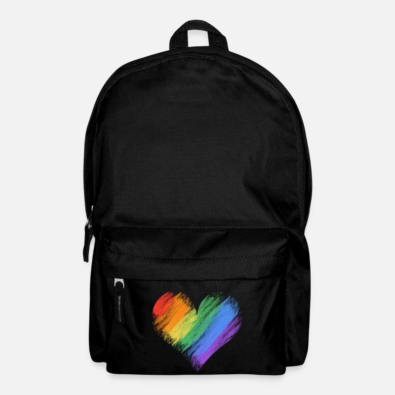 Regenbogenherz Pinselstrich - Rucksack - Schwarz