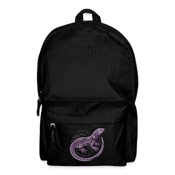 Eidechsentöne von lila Aborigine-Mustern, Stammesmuster - Rucksack - Schwarz - Vorne