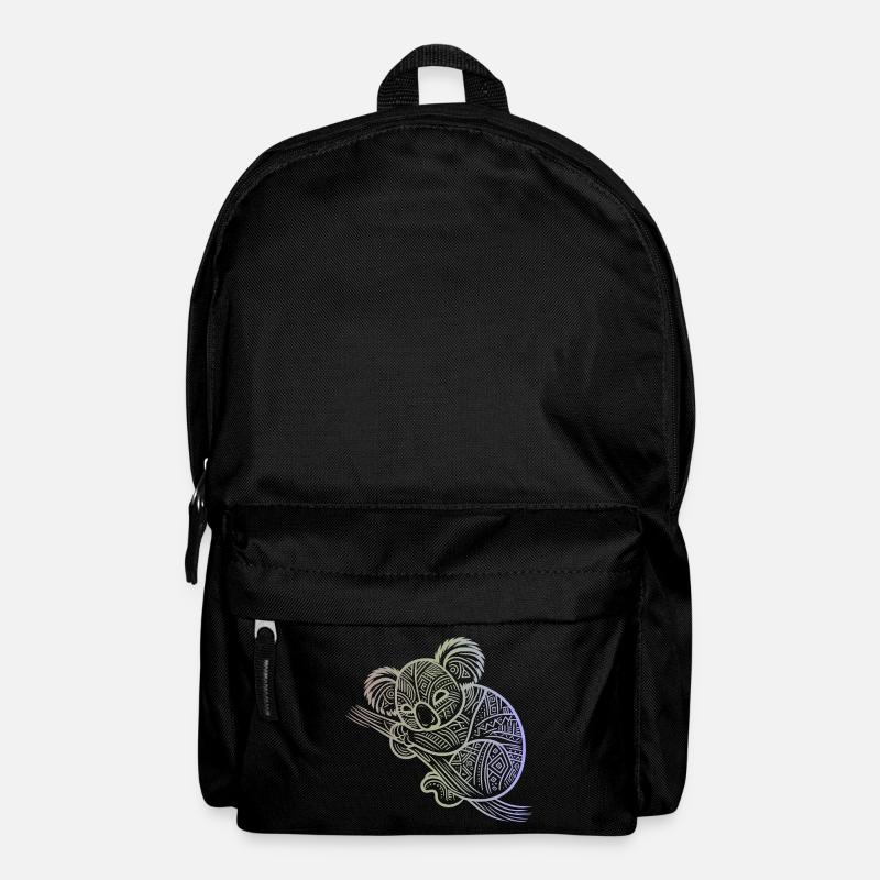 Koala in Aborigine-Mustern, Stammesmuster - Rucksack - Schwarz