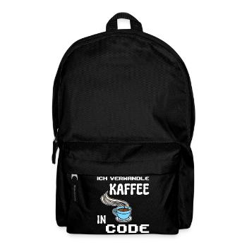 Developer Computerfreak Statement Coden Skripting - Rucksack - Schwarz - Vorne