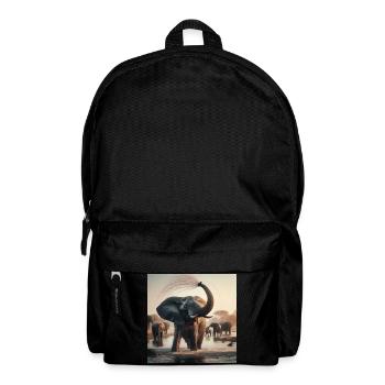 Éléphants dans la jungle - Sac à dos - noir - Devant