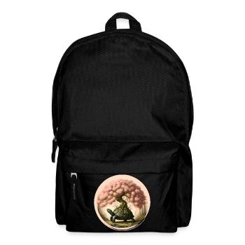 Tortue avec un bonsaï sur sa carapace - Sac à dos - noir - Devant