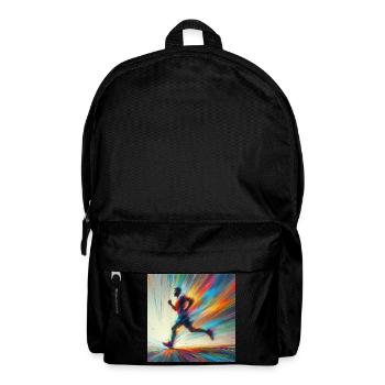 Laufender Mann 3 - Rucksack - Schwarz - Vorne