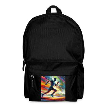 Laufender Mann 1 - Rucksack - Schwarz - Vorne