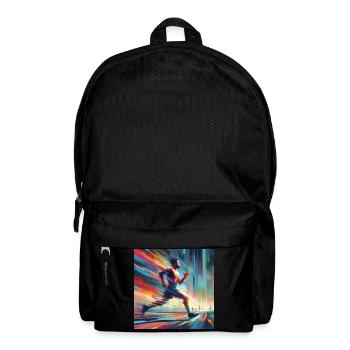 Laufender Mann 2 - Rucksack - Schwarz - Vorne