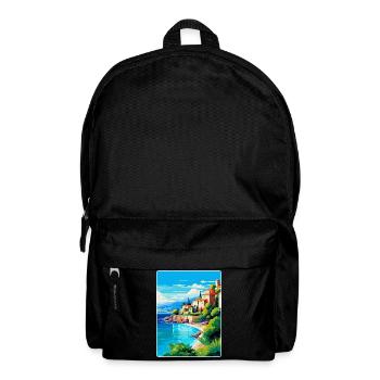 Côte d Azur Frankreich Vintage Reiseplakat Souvenir - Rucksack - Schwarz - Vorne