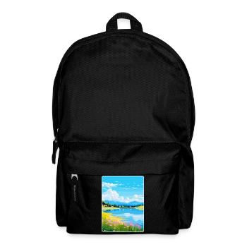 Lake Banyoles Spanien Vintage Reise Poster Souvenir - Rucksack - Schwarz - Vorne