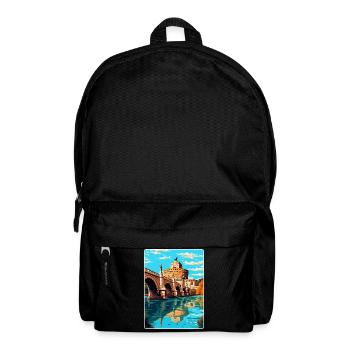 St Angelo Bridge Italy Vintage Travel Poster WPA - Backpack - black - Front