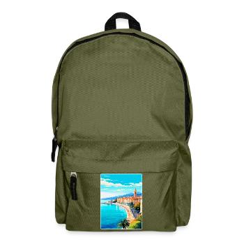 Nice France Vintage Travel Poster WPA Art Souvenir - Backpack - olive green - Front