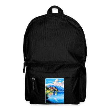 Lac d’Orta Italie Affiche de voyage vintage Souvenir WPA - Sac à dos - noir - Devant