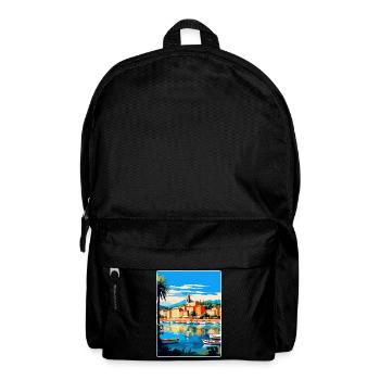 Saint Tropez Frankreich Vintage Reiseplakat Souvenir - Rucksack - Schwarz - Vorne